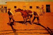 Frederick Remington His First Lesson painting